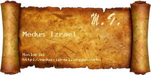 Medus Izrael névjegykártya